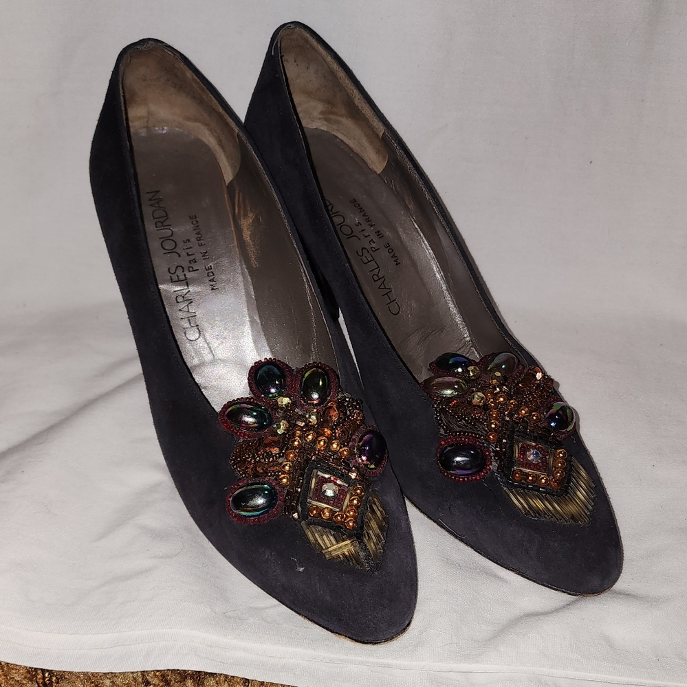 Charles Jourdan Women's Embellished Black Flats